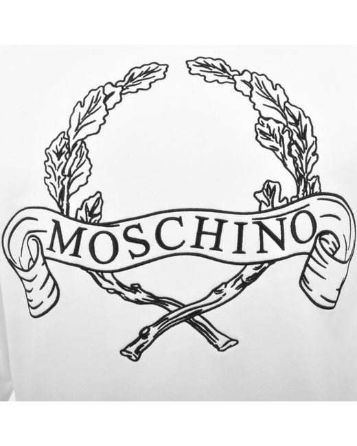 Moschino White Laurel Crown Sweatshirt for men