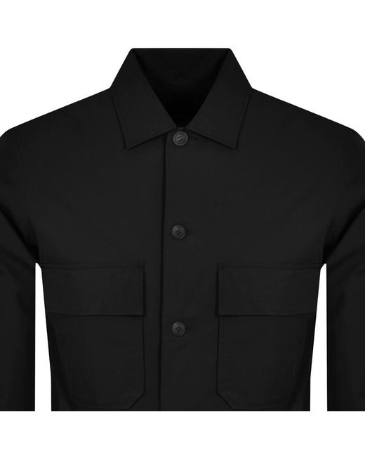 Calvin Klein Cotton Nylon Overshirt Jacket in Black for Men