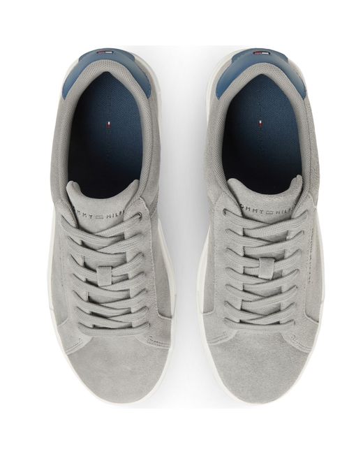 Tommy Hilfiger Gray Court Suede Trainers Universal for men