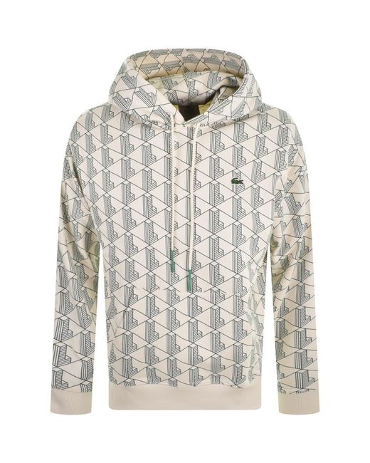 Lacoste Cotton Live Logo Hoodie in Beige (Natural) for Men | Lyst