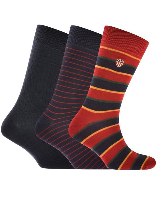 GANT Three Pack Socks Gift Box in Blue for Men Lyst