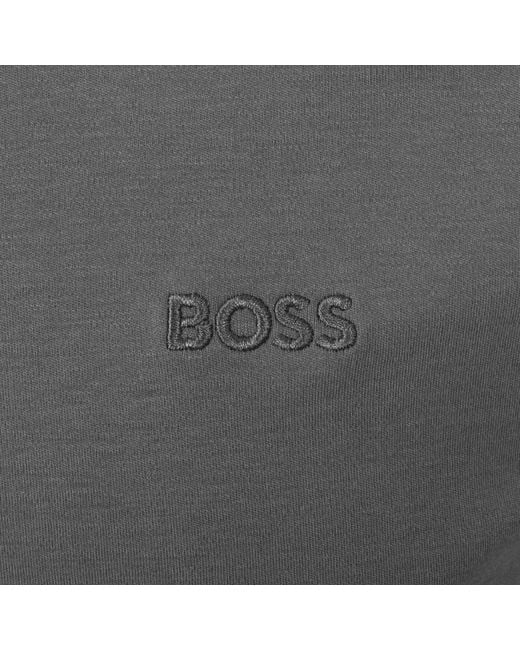 Boss Gray Boss Interlock Long Sleeved Polo T Shirt for men