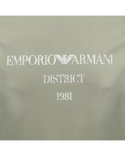 Armani Green Emporio Logo T Shirt for men