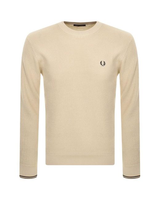 Fred Perry Natural Waffle Stitch Knit Jumper for men