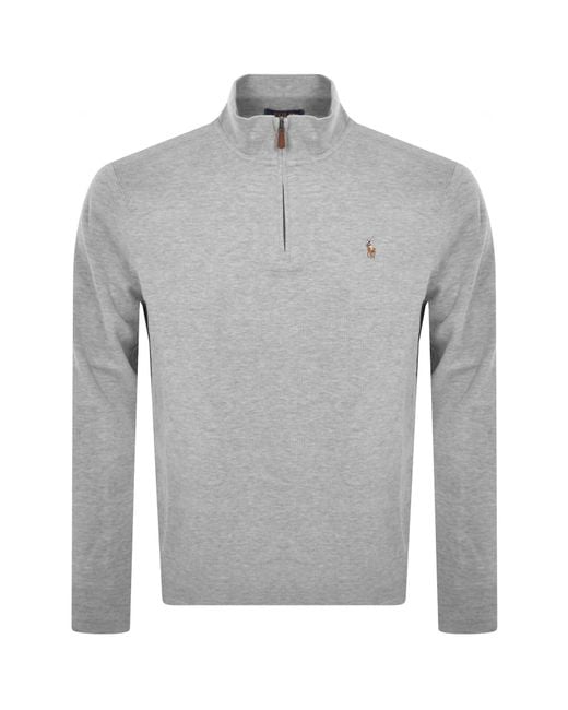Ralph Lauren Gray Half Zip Sweatshirt for men