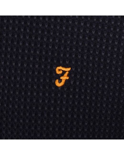Farah Blue Farah Gateacre Knit Polo Shirt for men