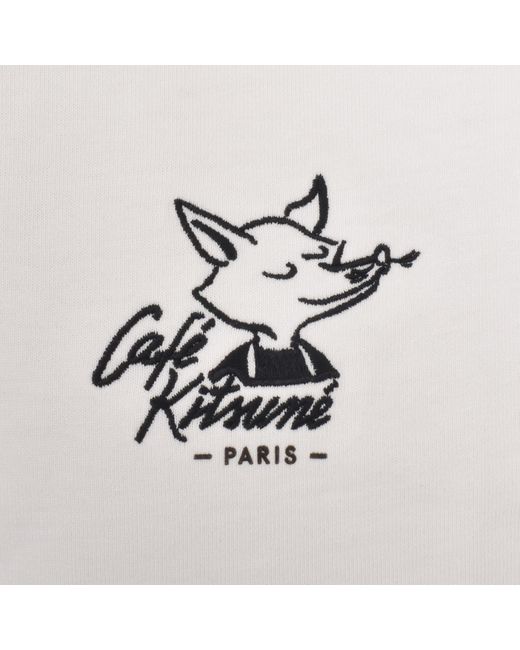 Maison Kitsuné White Cafe Kitsune Polo T Shirt for men