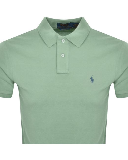 Ralph Lauren Green Custom Slim Polo T Shirt for men