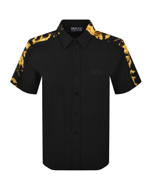 Versace Jeans Black Couture Contrast Print Shirt for men