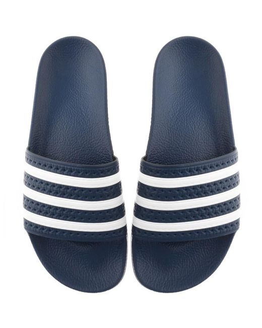 mens navy adidas sliders