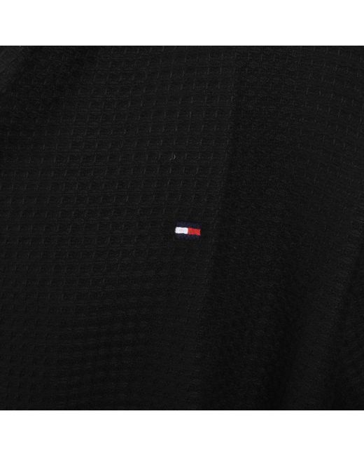 Tommy Hilfiger Black Loungewear Waffle Bath Robe for men