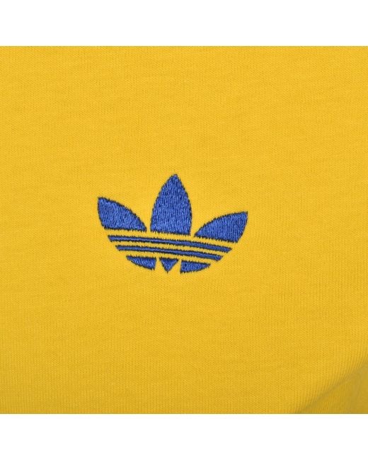 Adidas Originals Yellow 3 Stripes T Shirt for men