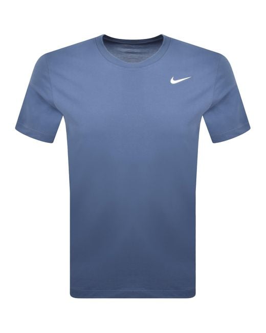 Nike Blue Training Dri Fit Logo T Shirt for men
