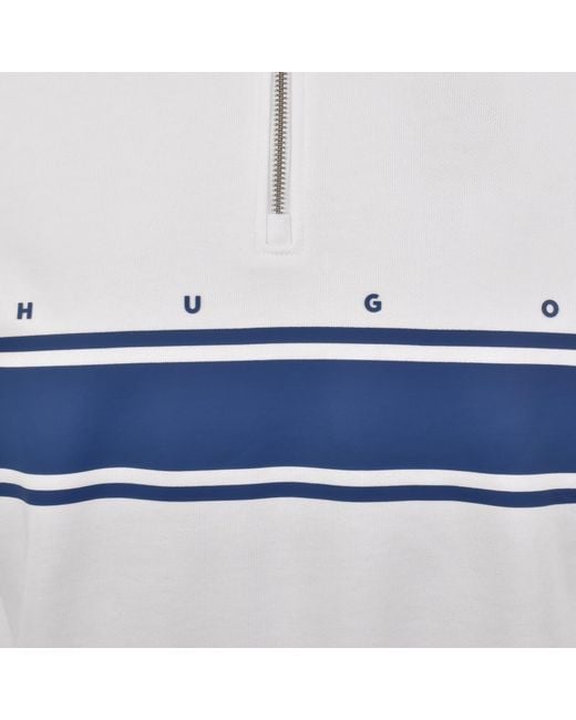 HUGO White Demsizip Sweatshirt for men