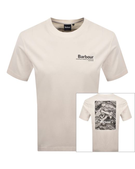 Barbour White Windfell Graphic T Shirt for men