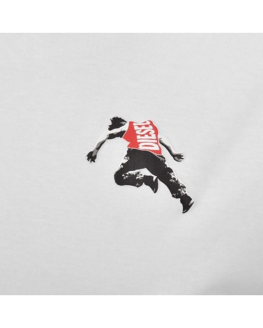 DIESEL White T Adjust T3 T Shirt for men