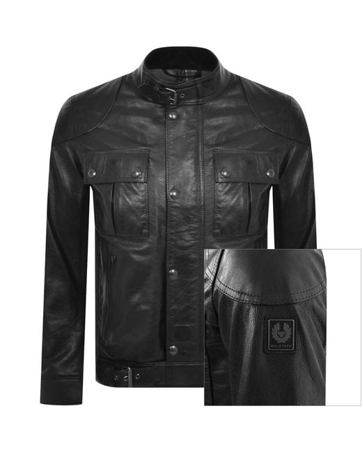 Belstaff Black Gangster Hand Waxed Jacket for men