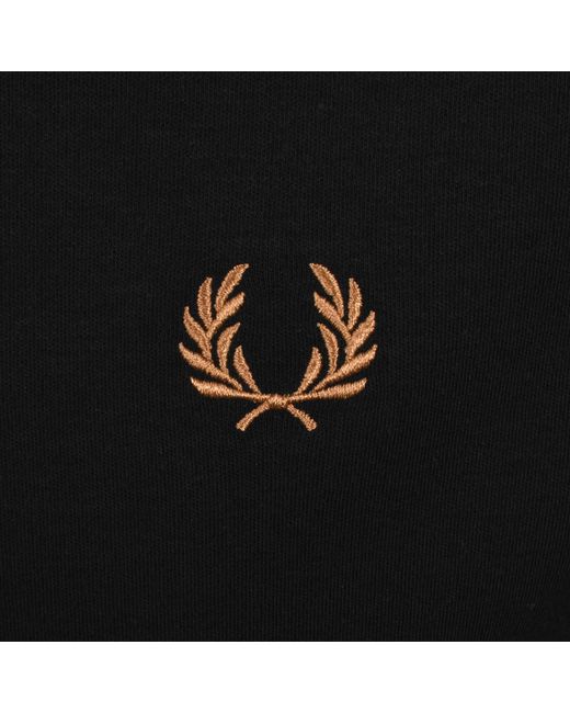 Fred Perry Black Jacquard Cuff T Shirt for men