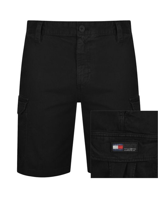Tommy Hilfiger Black Ethan Cargo Shorts for men