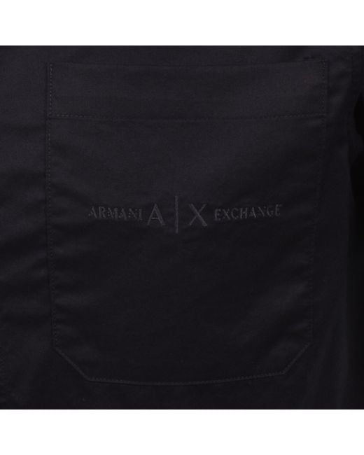 ARMANI EXCHANGE Black Ribbed Cuff Shirt Deep for men