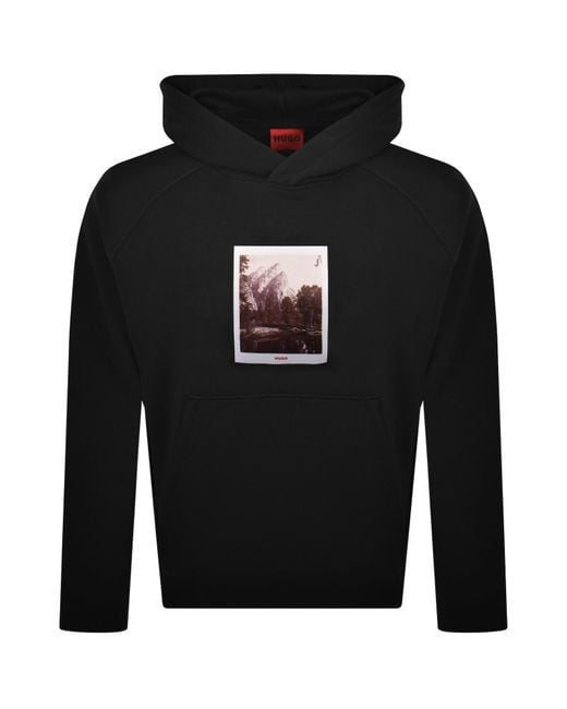HUGO Black Deneb Polaroid Hoodie for men