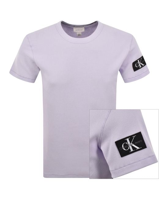 Calvin Klein Purple Jeans Waffle T Shirt Island for men