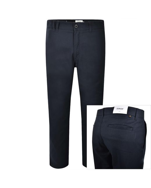 Farah Blue Farah Norwood Hopsack Trousers for men