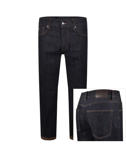 Armani Blue Emporio J76 Straight Fit Jeans for men