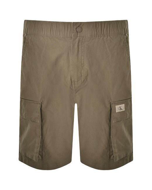Calvin Klein Green Jeans Cargo Shorts for men