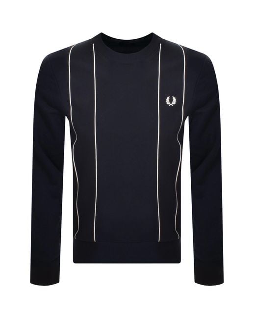 Fred Perry Blue Pinstripe Sweatshirt for men
