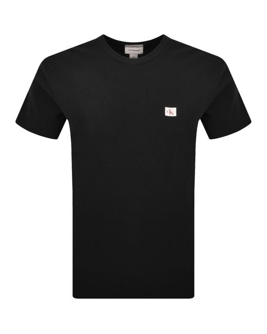 Calvin Klein Black Jeans Waffle T Shirt for men