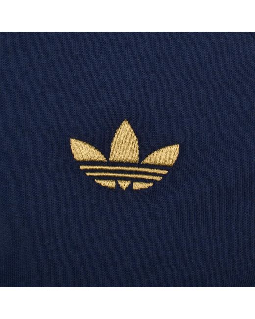 Adidas Originals Blue 3 Stripes T Shirt for men