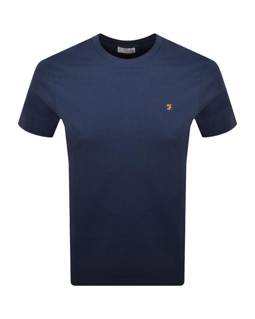 Farah Blue Farah Danny Regular Fit T Shirt Aegean for men