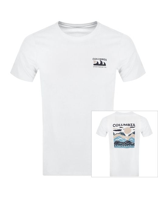 Columbia White Explorers Canyon T Shirt for men
