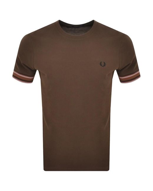 Fred Perry Brown Bold Tipping T Shirt for men