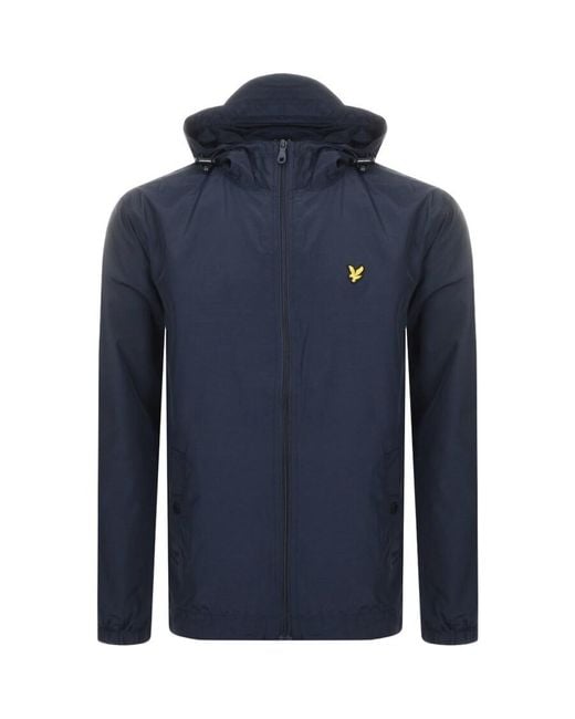 Lyle & Scott Blue Hooded Windbreaker Jacket for men
