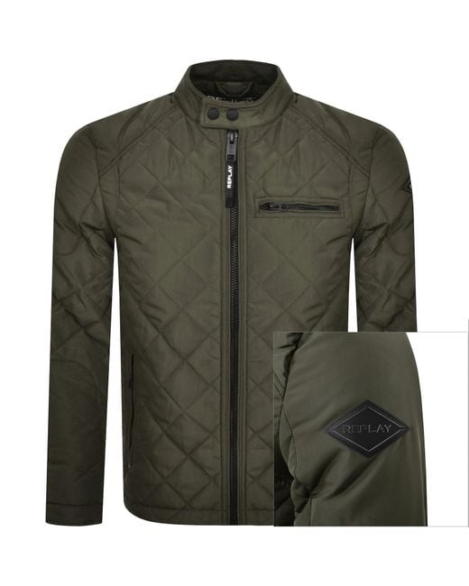 Replay Green Padded Jacket for men
