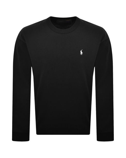 Ralph Lauren Black Long Sleeve T Shirt Polo for men