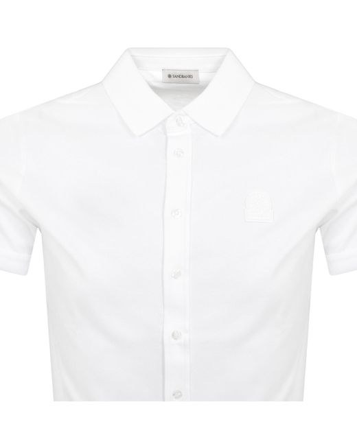 Sandbanks White Interlock Short Sleeve Shirt for men