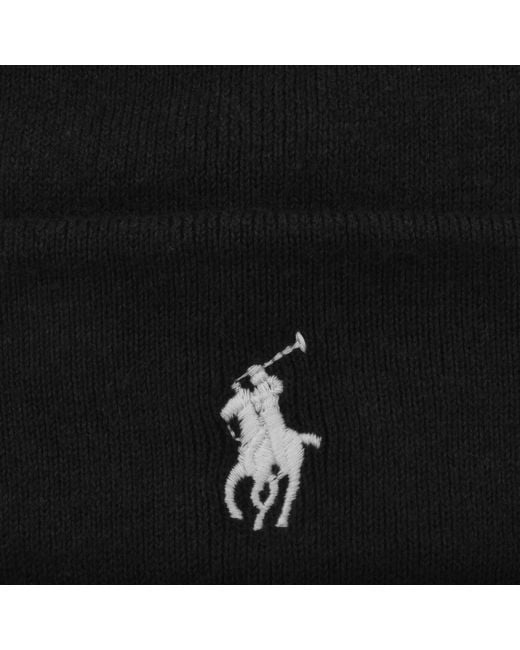Ralph Lauren Black Beanie Hat for men
