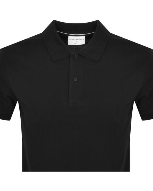 Calvin Klein Black Jeans Badge Polo T Shirt for men