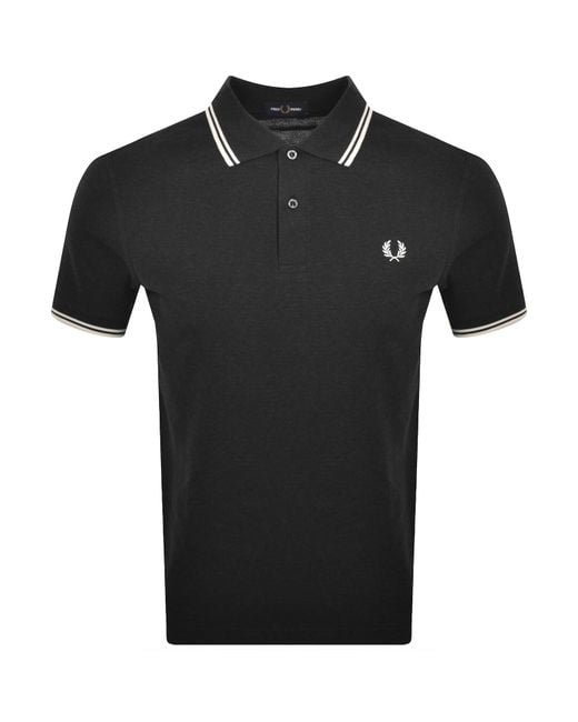 Fred Perry Black Twin Tipped Polo T Shirt for men