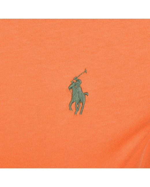 Ralph Lauren Orange Crew Neck Slim Fit T Shirt for men