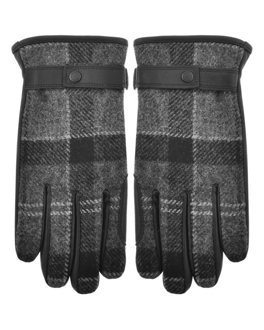 Barbour Black Newbrough Tartan Gloves for men
