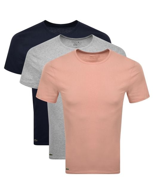 Lacoste Blue Slim Fit 3 Pack T Shirts for men
