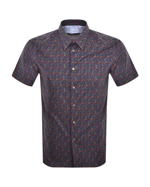 Paul Smith Blue Short Sleeve Tailored Fit Shirt for men