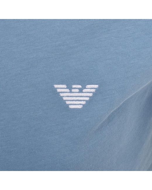 Armani Blue Emporio Logo T Shirt for men