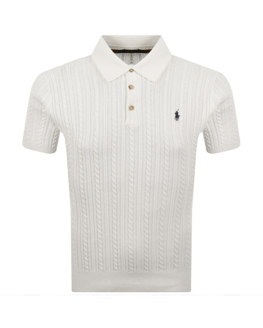 Ralph Lauren Gray Cable Knit Polo for men