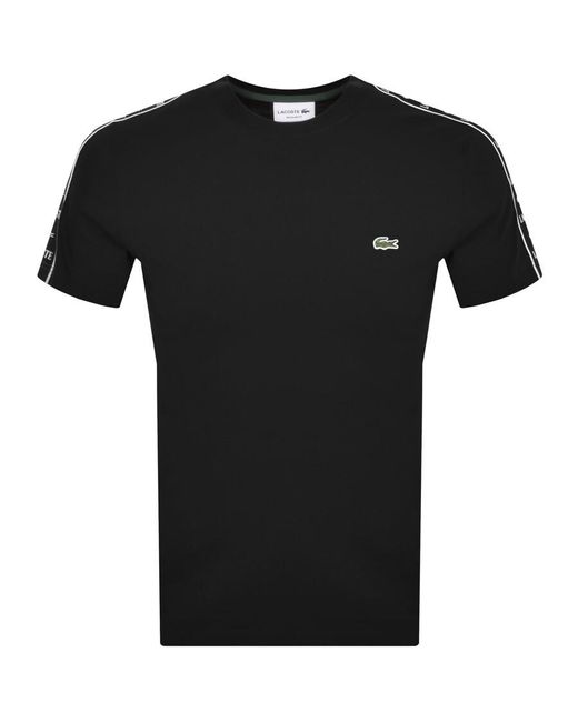 Lacoste Black Tape Logo Crew Neck T Shirt for men
