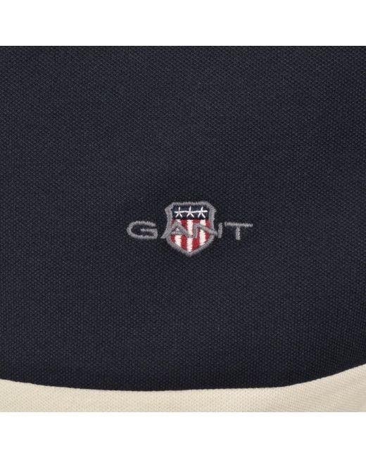 Gant Blue Colour Block Polo T Shirt Ruby for men